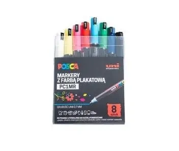 Markery plakatowe PC-1MR 8 kolorów POSCA UNI - Uni Mitsubishi Pencil