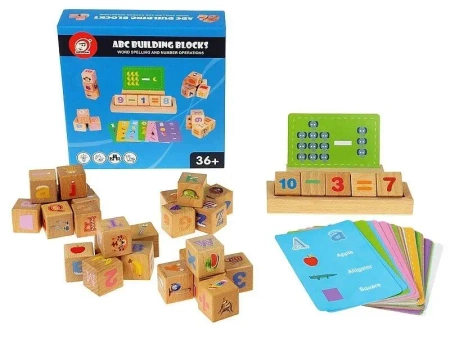 Klocki drewniane i karty edukacyjne - ADAR