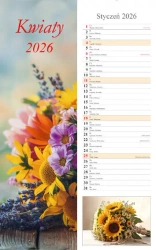 Kalendarz 2026 ścienny pasek Kwiaty - Radwan