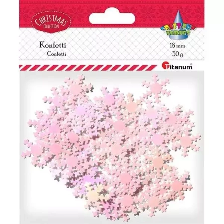 Konfetti Płatki śniegu bladoróżowe 30g - Titanum