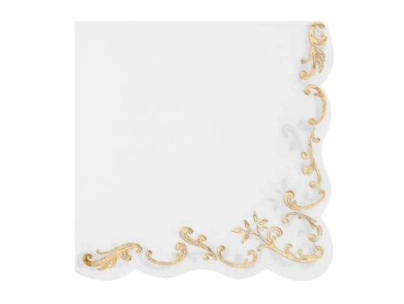 Serwetki Ornament 33x33cm białe 12szt - PartyDeco
