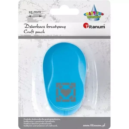 Dziurkacz z motywem 25mm serce w ramce - Titanum