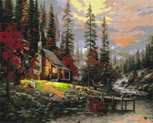 Malowanie po numerach Dom w lesie - TWOJE HOBBY plakaty