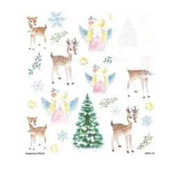 Naklejki z brokatem sarenki i aniołki 27szt - Dalprint dpCraft