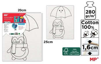 Płótno do malowania pingwin z parasolem 20x25cm - MP Main Paper