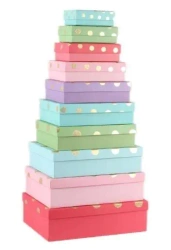 Pudełko prezentowe 10szt kropka mix ROZETTE