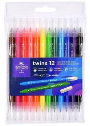 Flamastry dwustronne 12 kolorów - Koh-I-Noor