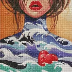 Diamentowa mozaika - Serce oceanu 40x40cm - Ideyka