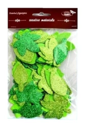 Listki brokatowe tonacja zielona 60szt - Galeria Hobby