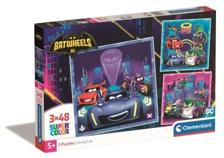 Puzzle 3x48 Super Kolor Batwheels - Clementoni