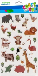 Ozdoba dekoracyjna Naklejki Zwierzeta 24szt Cf 12/288 - Craft with Fun
