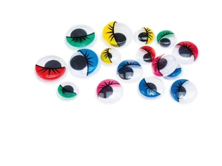 Ruchome oczka z kolorowymi rzęsami 16szt - Brewis