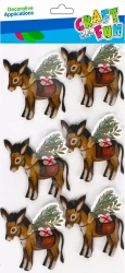 Naklejki BoŻe Narodzenie 3d OsioŁek Craft with Fun 501770