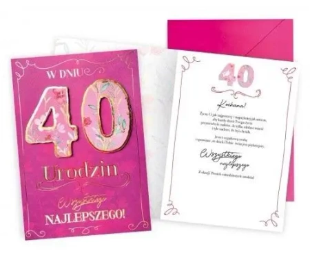 Karnet Urodziny 40 - Kukartka