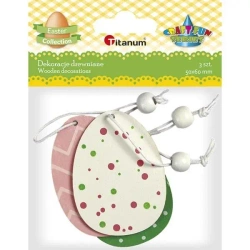 Zawieszki drewniane pisanki 3szt. - Titanum