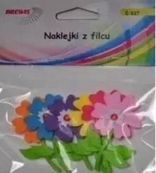 Naklejki z filcu kwiatki 6szt - Brewis