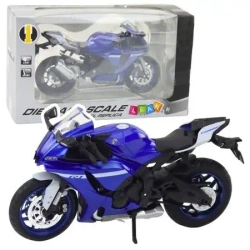 Motocykl metalowy ze światłem i dźwiękiem 1:12 - Leantoys