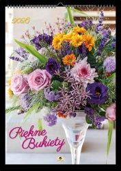 Kalendarz 2026 A2 ścienny jednostronny bukiety - Pan Kalendarzyk