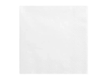Serwetki trójwarstwowe białe 33x33cm 20szt - PartyDeco