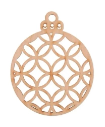 Bombka drewniana ażurowa 3szt naturalna - Cresco