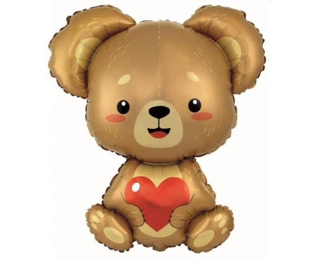 Balon foliowy Miś z serduszkiem 85cm - Godan
