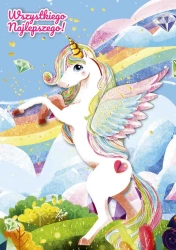 Karnet A5 Urodziny - Jednorożec z sercem - Henry