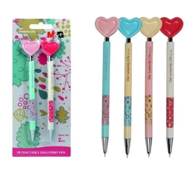 Długopis serca mix niebieski wkład 2szt - Titanum