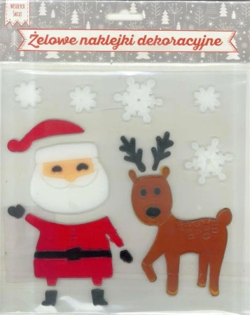 Żelowe naklejki dekoracyjne - BN Mikołaj i łoś - MCD