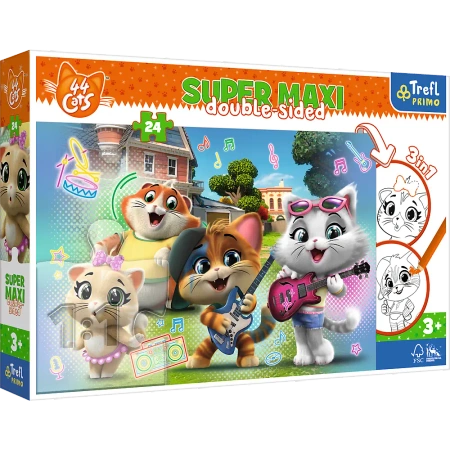 Puzzle 24 SUPER MAXI Radosne koty Rainbow 44 cats 41011 - Trefl PAP