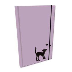 Notes A5 z gumką gładki Soft Touch Kot fiolet - Bee-bee