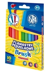 Flamastry okrągłe pędzelkowe 10 kolorów ASTRA - ASTRA papiernicze