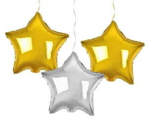 Balony foliowe B&C Gwiazdy złote i srebrne 3szt - Godan