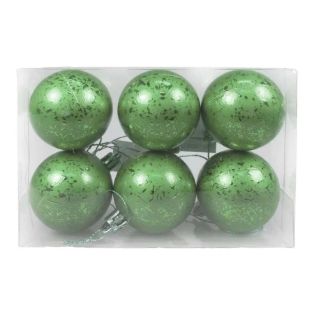 Bombki z efektem rosy szałwiowe 6szt - Arpex