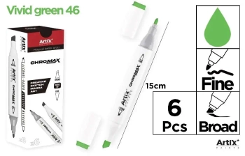 Marker Chromax z 2 końcówk. vivid green 46 (6szt) - Artix