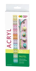 Farby akrylowe 12ml 10kol pastelowe HAPPY COLOR - GDD