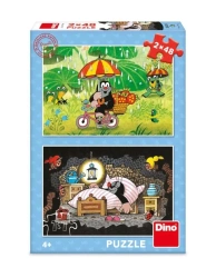 Puzzle 2w1 Krecik, Dzień Krecika - Dino Toys