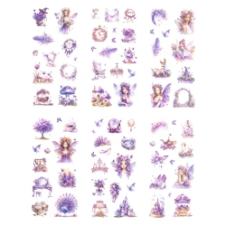 Naklejki PET - Wróżki amethyst 6ark - Dalprint dpCraft