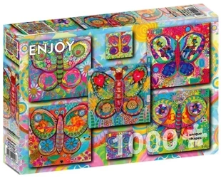 Puzzle 1000 Kolorowe motyle - Enjoy