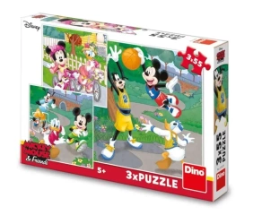 Puzzle 3x55 Myszka Miki Sportowcy - Dino Toys