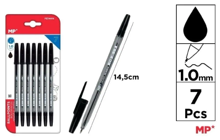 Długopis czarny 1.0mm 7szt - MP Main Paper