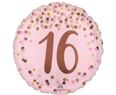 Balon foliowy Pretty pink 16th Birthday 46cm - Anagram