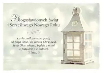 Kartka na Boże Narodzenie. Łaska, miłosierdzie, pokój