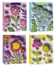 Torebka ozdobna 31x42x12cm kwiaty mix ROZETTE