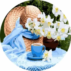 Malowanie po numerach okrągłe - Filiżanka herbaty - Twoje Hobby