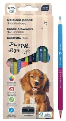 Kredki ołówkowe z temperówką 12/24 Puppy Sign - INTERDRUK