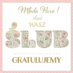 Karnet KWD z bilecikiem HS Ślub Pattern - Henry