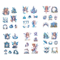 Naklejki połyskujące PET - Wróżki blue stardust - Dalprint dpCraft