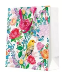 Torebka prezentowa Ptaszki i kwiaty, średnia