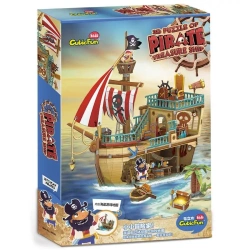 Puzzle 3D Statek piracki ze skarbem - Cubic Fun