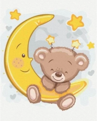 Malowanie po numerach - Miś na księżycu 40x50cm - Twoje Hobby